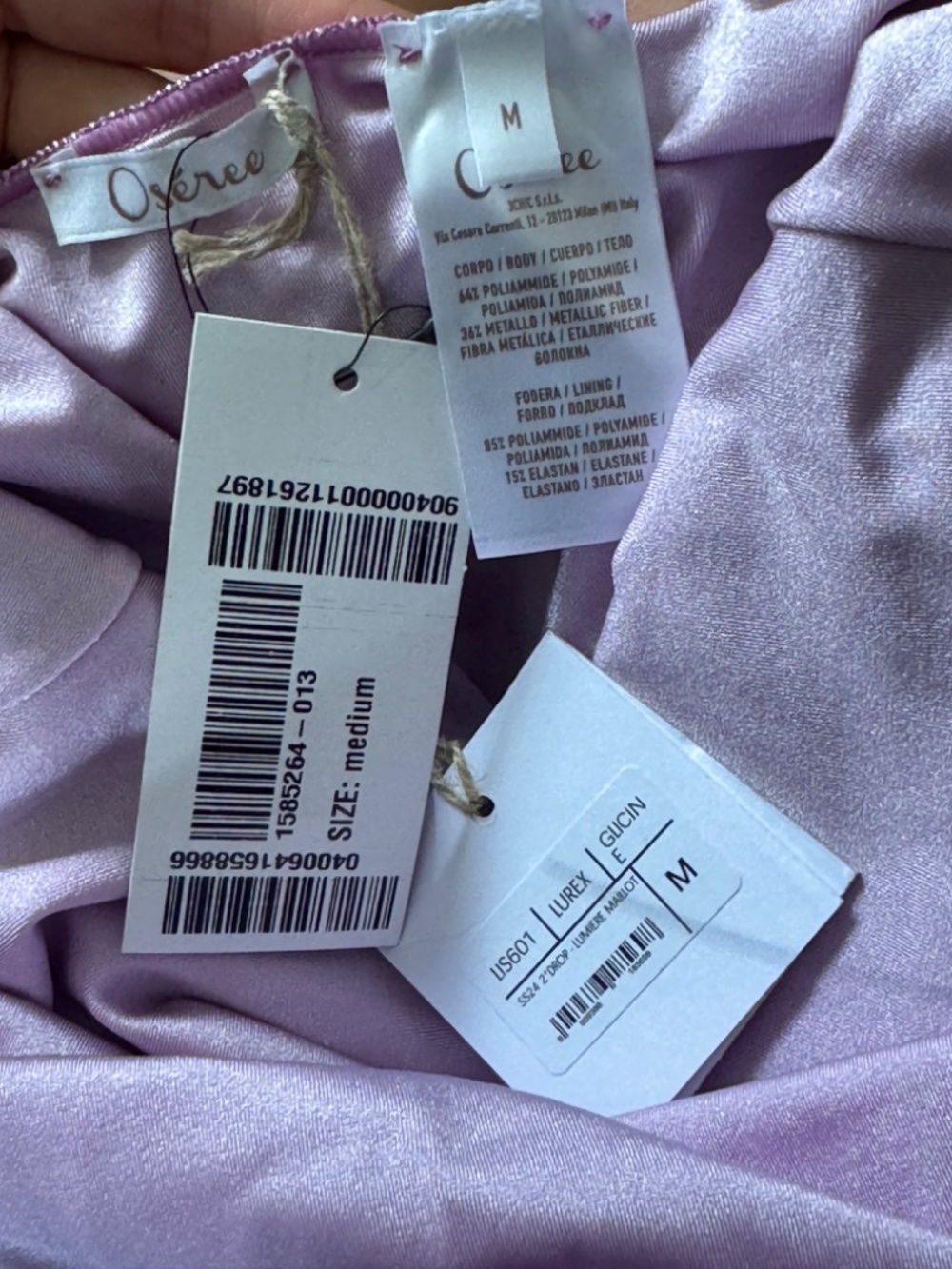 NWT Oseree Lumiere Glitter Purple One-Piece Maillot Swimsuit M - Picture 13 of 13